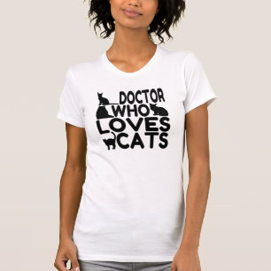 T-shirt Docteur qui aime les chats