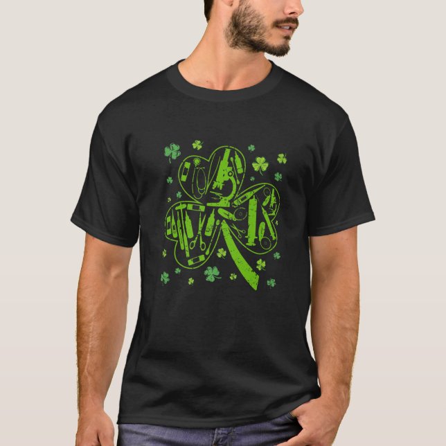 T-shirt Docteur Retro Patricks Day Irish Jobs Lover Saint  (Devant)