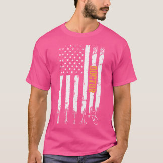 T-shirt Docteur Us Drapeau - Hôpital Docteur Vie