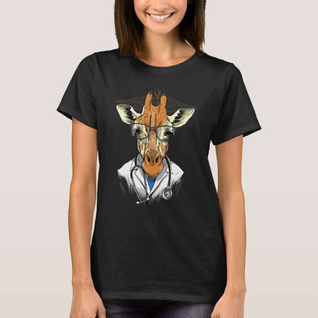 T-shirt Doctor Giraffe Surgeon Physician Dr MD Wild Africa (Devant)
