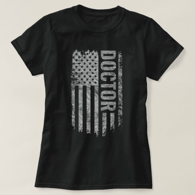 T-shirt Doctor USA Flag Distressed design (Design devant)