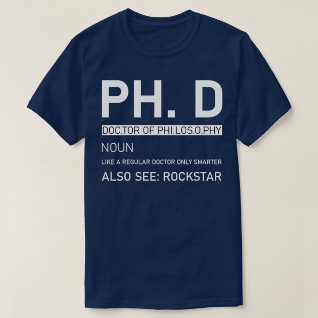 T-shirt Doctorat en philosophie 5 (Design devant)