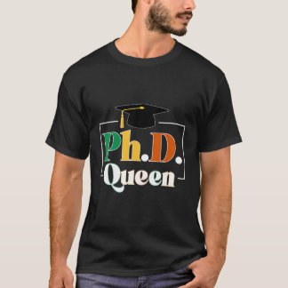 T-shirt Doctorat Queen Docteur Diplômé Noir Docteur Docteu