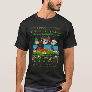 T-shirt Dodo Oiseau Amant Xmas Éclairage Père Noël laide D