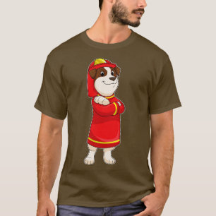 T-shirt Dog as Firefighter with Helmet