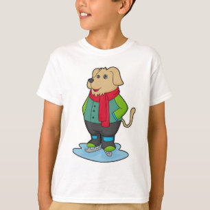 T-shirt Dog at Ice skating with Ice skates