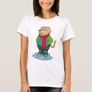 T-shirt Dog at Ice skating with Ice skates