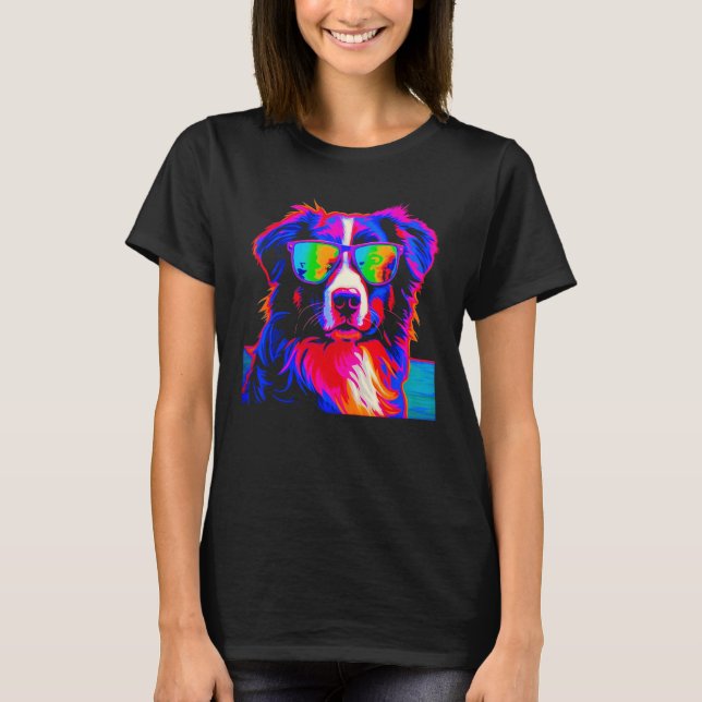 T-shirt Dog Australian Shepherd Summer (Devant)