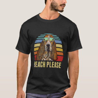 T-shirt Dog Basset Hound Beach S'il vous plaît Basset Houn