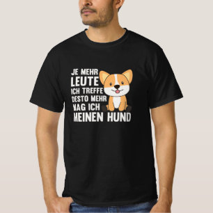 T-shirt Dog Corgi n'aime pas les gens, mignons chiens