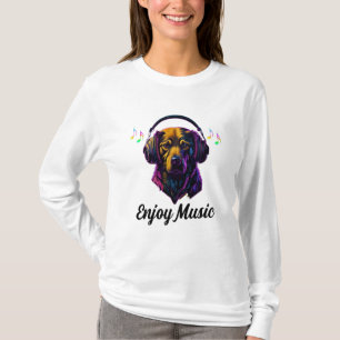 T-shirt Dog Enjoy Music