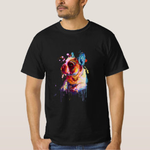 T-shirt Dog French Bulldog Hand Drawing Art