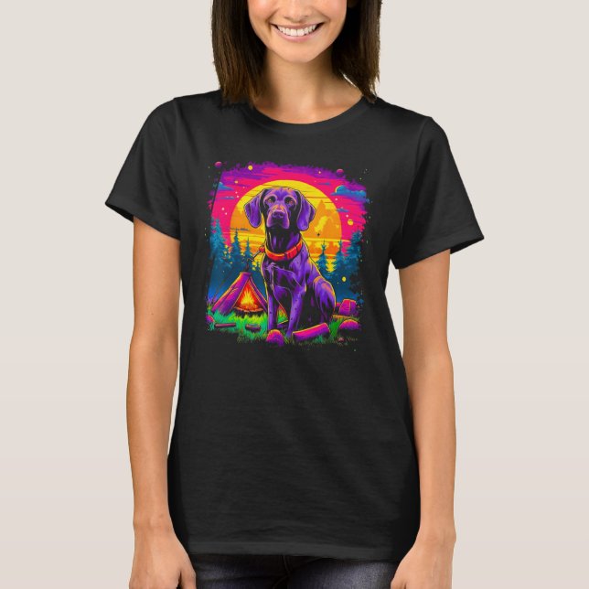 T-shirt Dog German Shorthaired Pointer Camping Nature (Devant)