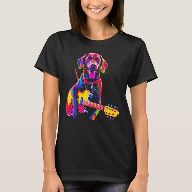 T-shirt Dog German Shorthaired Pointer Guitar (Devant)