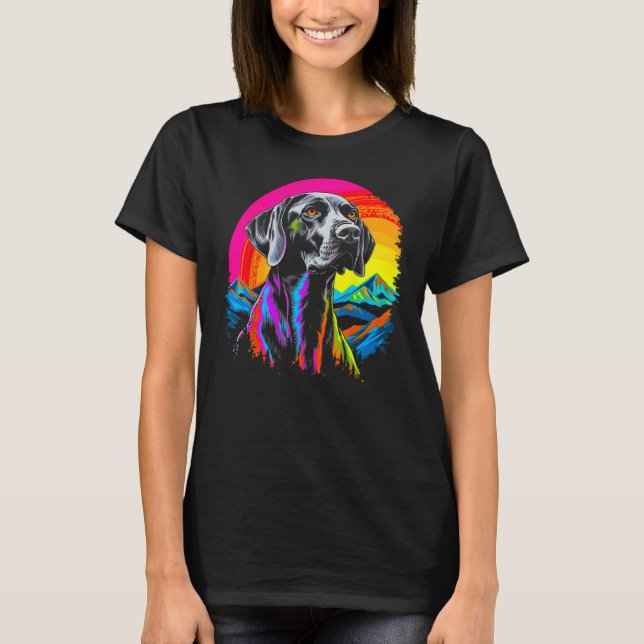 T-shirt Dog German Shorthaired Pointer Mountain Nature Sun (Devant)