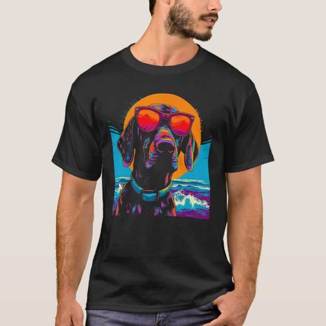 T-shirt Dog German Shorthaired Pointer Summer Party (Devant)