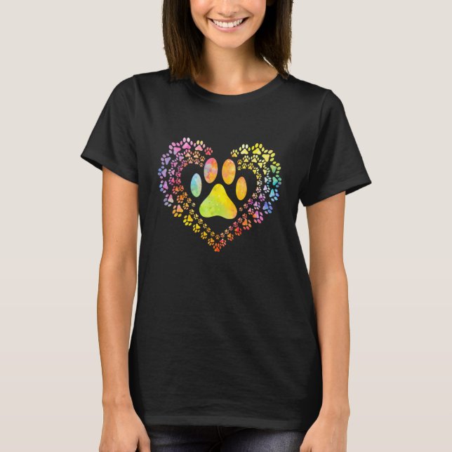 T-shirt Dog Heartbea Love Pugs Women's Girls Dog (Devant)