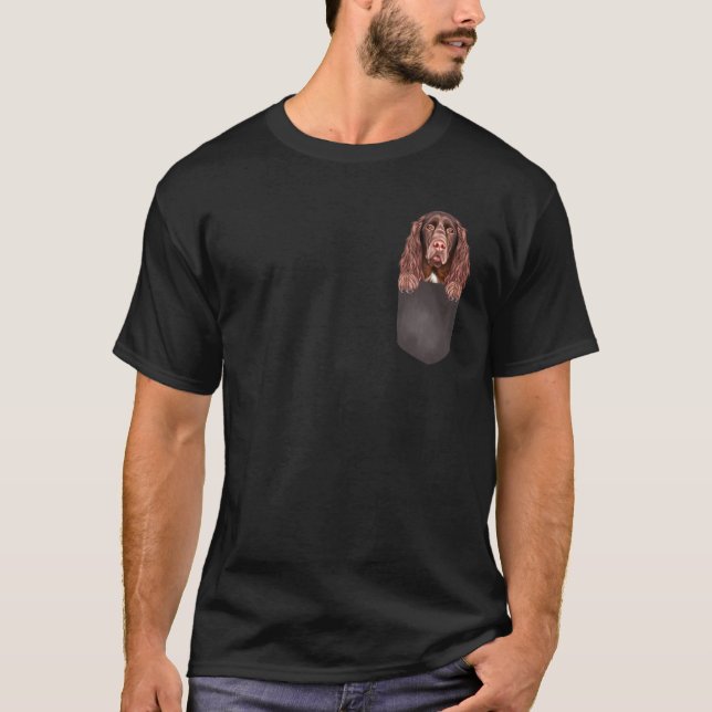 T-shirt Dog In Pocket Dog Field Spaniel (Devant)