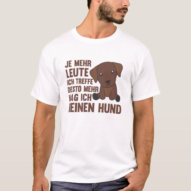 T-shirt Dog Labrador Brown n'aime pas les chiens (Devant)