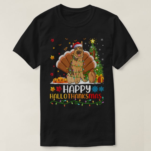 T-shirt Dog Lover Funny Happy Belgian Malinois Dog HelloTh (Design devant)