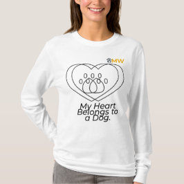 T-shirt Dog Mom Heart Shirt – Chic Double Heart Long Sleev