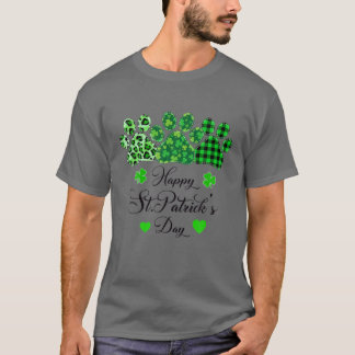 T-shirt Dog Owners Paw Shamrock Happy St Patrick's Day