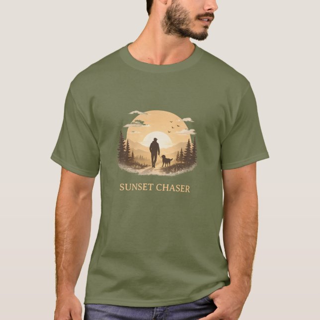 T-shirt Dog Sunset Chaser (Devant)