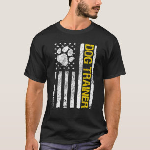 T-shirt Dog Trainer USA American Flag Dog