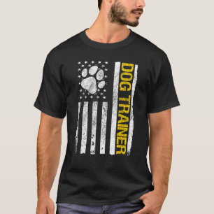 T-shirt Dog Trainer USA American Flag Dog