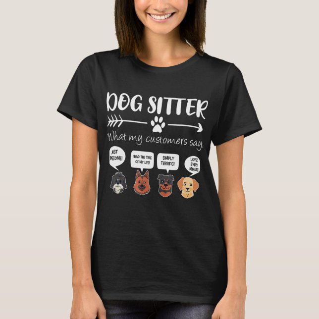 T-shirt Dog Walker Shirt Dog Walking Gift Funny Cute Dog F (Devant)