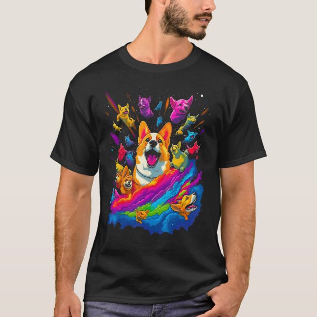 T-shirt Dog Welsh Corgi Heaven (Devant)