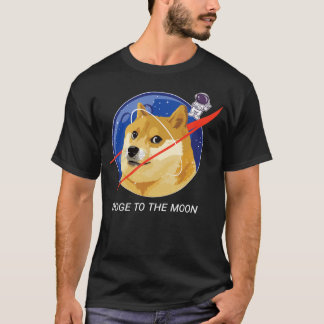 T-shirt Doge À L'Astronaute Lune NASA Shibu Inu Meme Dog