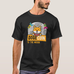 T-shirt Dogecoin À Moon Doge Rocket Crypto Meme