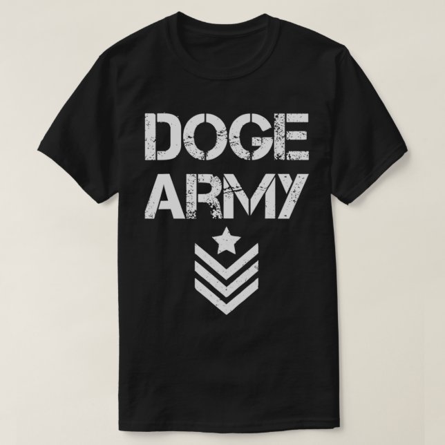 T-shirt Dogecoin Army Crypto Trader Miner Bull Market Funn (Design devant)