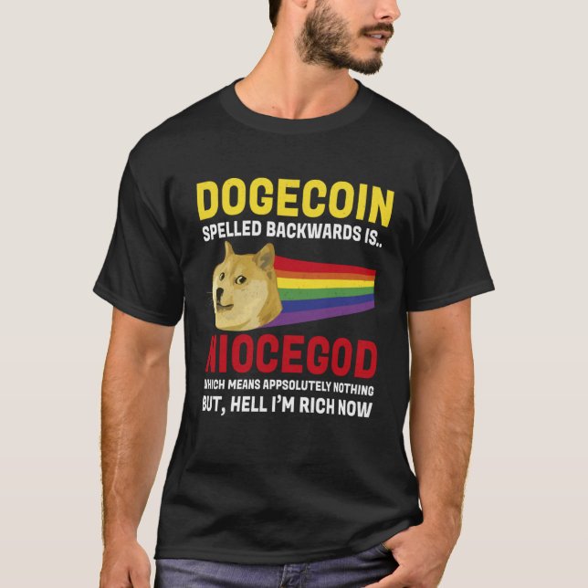 T-shirt Dogecoin Crypto Meme Dogecoin Backwards  Cryptocur (Devant)