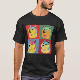 T-shirt Dogecoin Funny Pop Art Style Pour Hommes Et Femmes