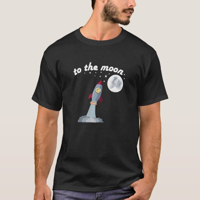 T-shirt Dogecoin Fusée Vers La Lune Crypto Monnaie Dogecoi (Devant)