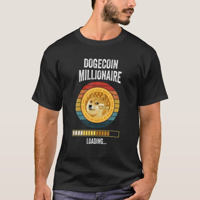 T-shirt Dogecoin Millionaire Chargement Cryptomonnaie Funn (Devant)