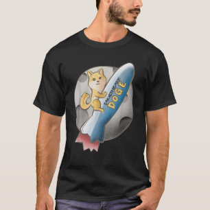T-shirt Dogecoin Riding Rocket À La Lune Tametheark Vers