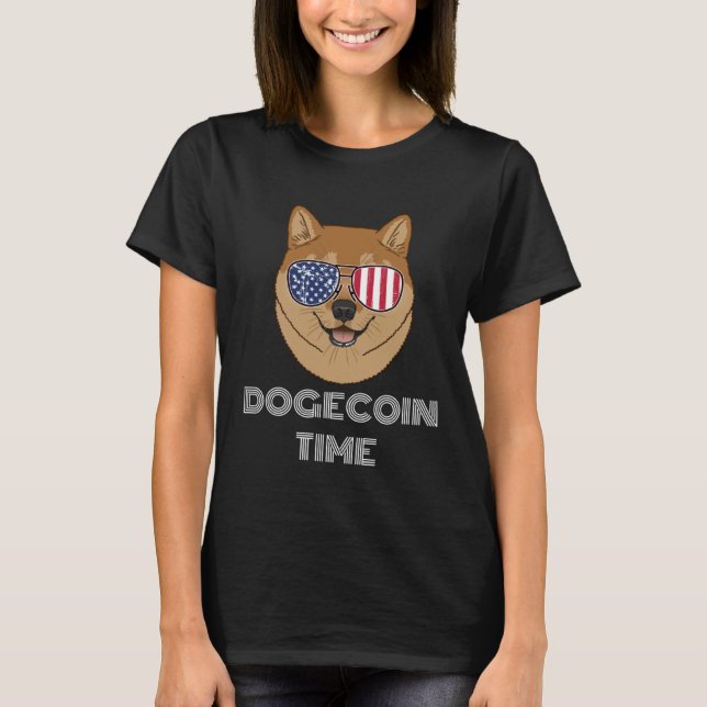 T-shirt Dogecoin Time cryptocurrency (Devant)