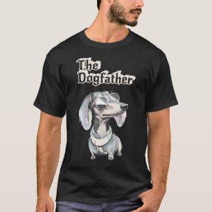 T-shirt Dogfather Funny Retro Dachshund Chien