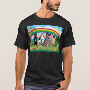 T-shirt Dogrands danois (quatre) - Rainbow Bright