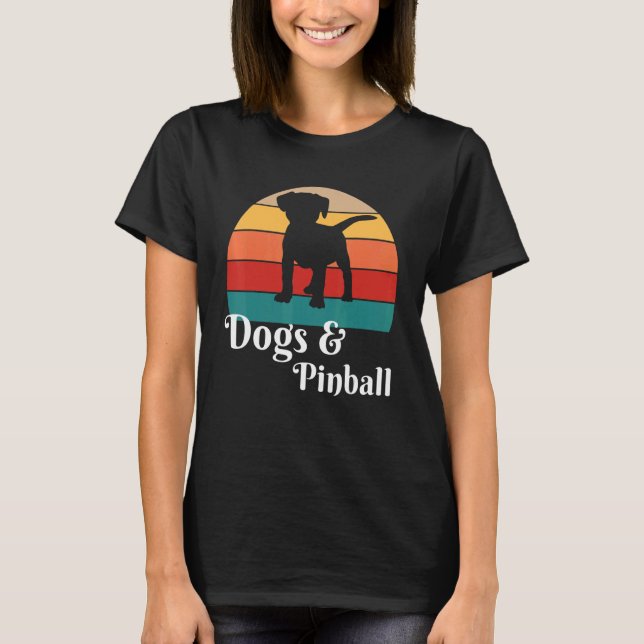 T-shirt Dogs and Pinball Retro (Devant)