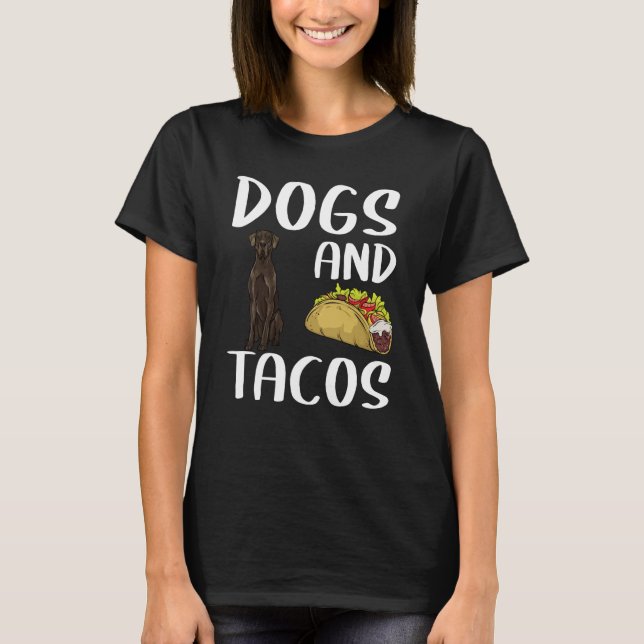 T-shirt Dogs And Tacos Black Great Dane Mexican Food (Devant)