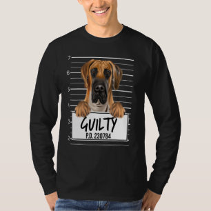 T-shirt Dogue allemand brun Photo d'identité Chien coupabl