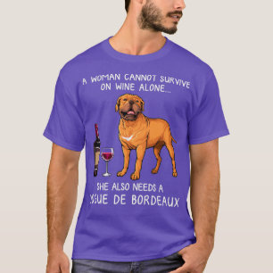 T-shirt Dogue Bordeaux et vin Chien amusant 