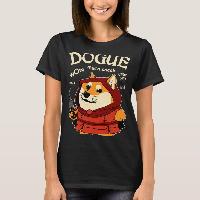 T-shirt Dogue Chien Rogue Tabletop Jeu Nerdy Geeky (Devant)