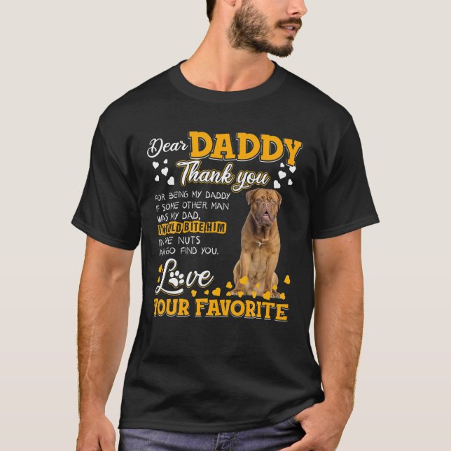T-shirt Dogue De Bordeaux Cher Papa Merci D'Être M (Devant)