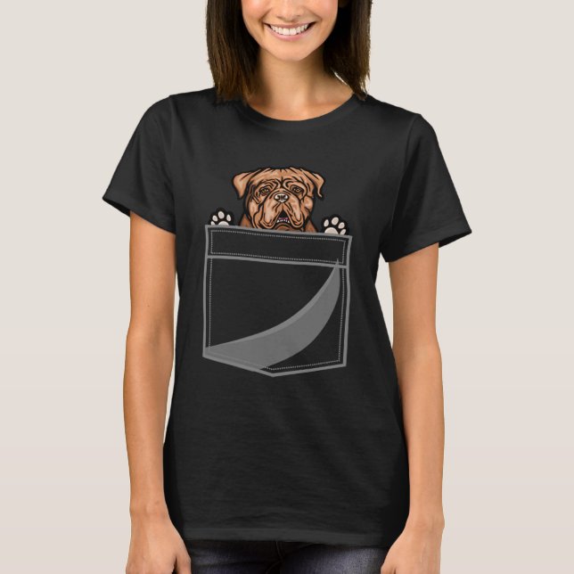 T-shirt Dogue De Bordeaux Dans Une Poche (Devant)