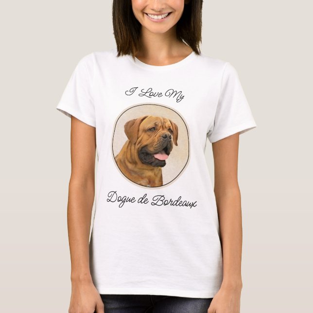 T-shirt Dogue de Bordeaux Peinture - Cute Original Chien A (Devant)